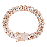 Rose Gold Plated Moissanite Cuban Link Bracelet