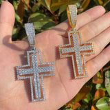 Moissanite Pendant Iced Out Hollow Cross Pendant For Men's