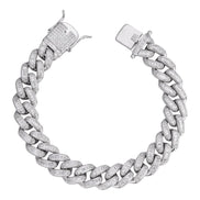 Moissanite Baguette Diamond Cuban Link Bracelet