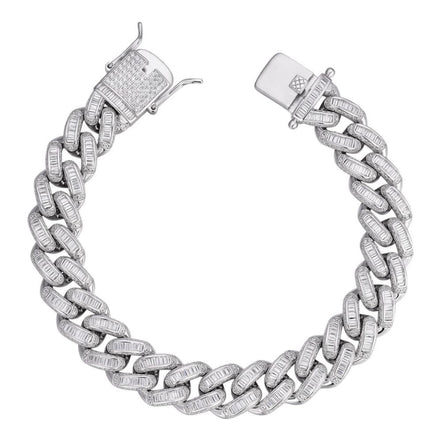 Moissanite Baguette Diamond Cuban Link Bracelet