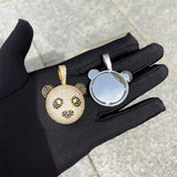Colorless Moissanite Iced Out Panda Pendant