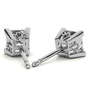 Claw Prong Princess Cut Moissanite Solitaire Stud Earrings