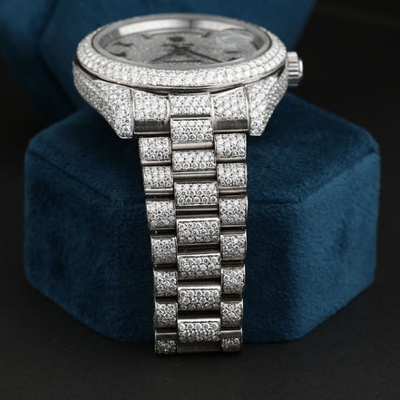 Fully Iced Out Day Date Moissanite Diamond Watches