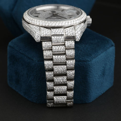 Fully Iced Out Day Date Moissanite Diamond Watches
