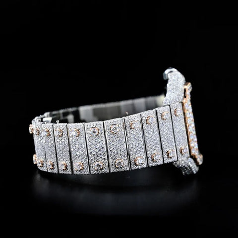 Dual Tone Moissanite Automatic Watch