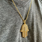 Hip Hop Moissanite Hamsa Hand 925 Silver Pendant