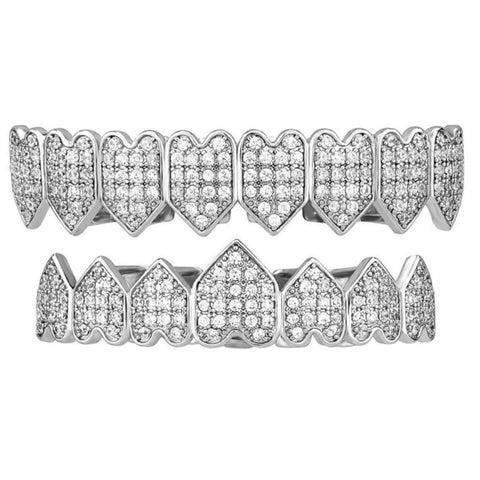 Sharp Heart Teeth Moissnaite Hip Hop Custom Grillz