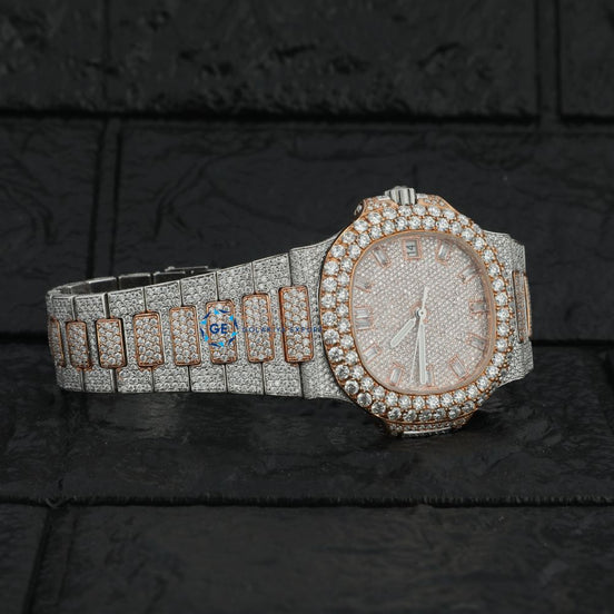 Automatic Moissanite Dual Tone Watch