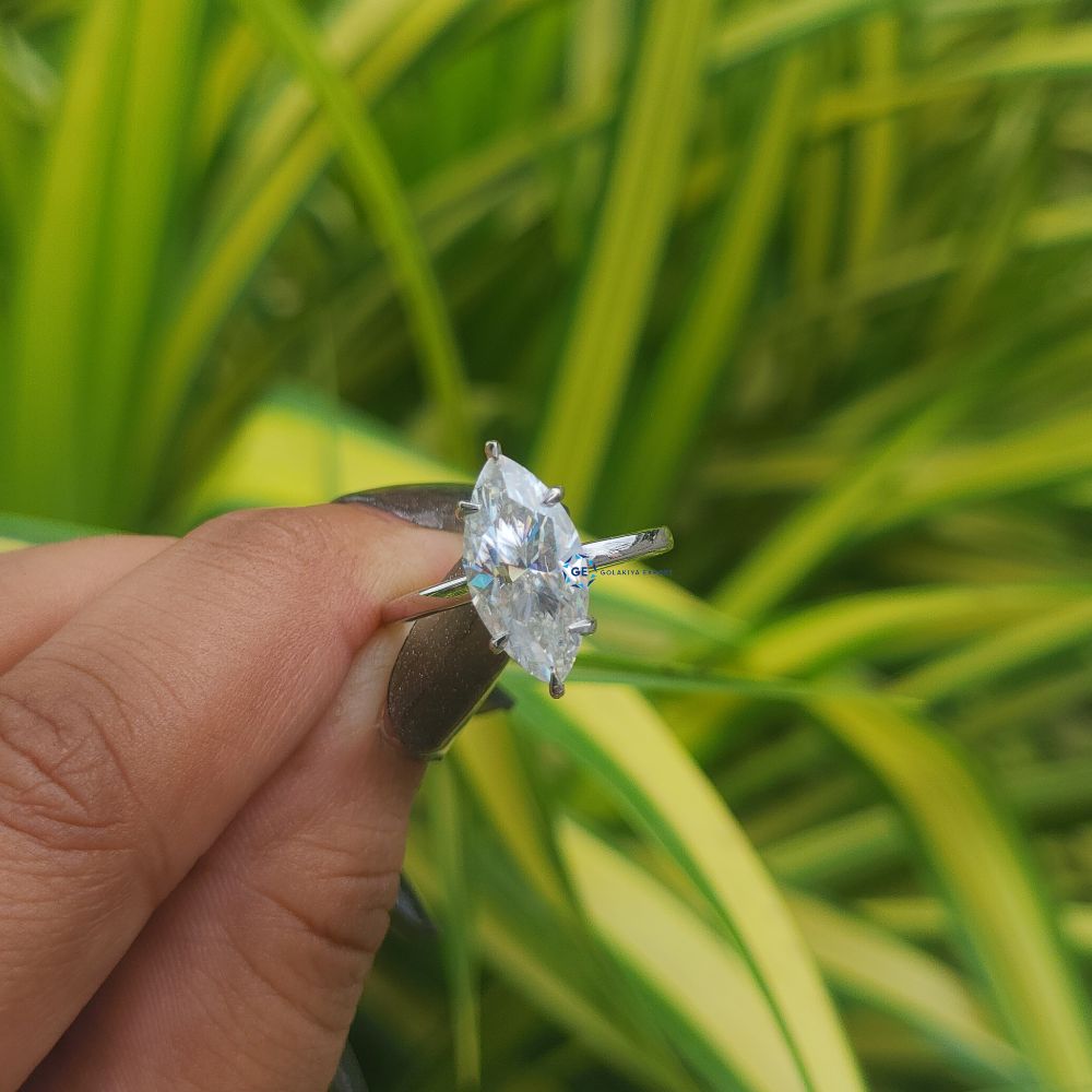 3 Carat Marquise Cut Lab Grown Diamond Ring