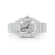 Skeleton Full White Moissanite Luxury Watch For Men's