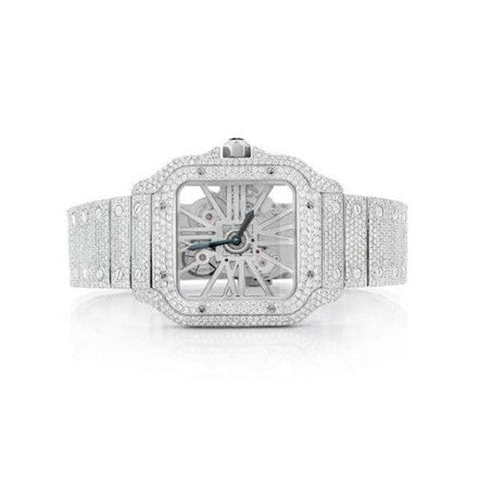 Skeleton Full White Moissanite Luxury Watch For Men's