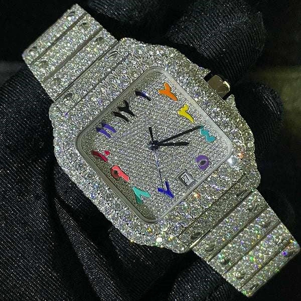VVS1 Fully Iced Out Moissanite Automatic Hip Hop Watch