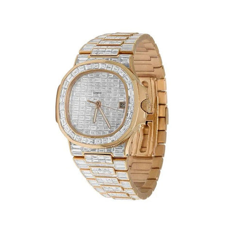 Baguette Colorless Moissanite Bling Bling Fully Iced Out Watch