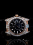 Date Just Black Rubber Belt Moissanite Diamond Wrist Watch