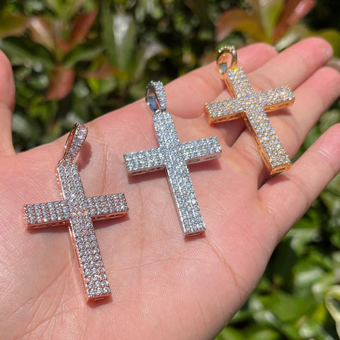 Criss Cross Iced Out Men's Pendant Moissanite Pendant