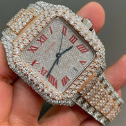 Luxury Custom Dual Tone Moissanite Iced Out Watch