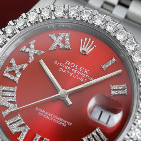 Red Roman Dial Datejust Automatic Watch