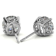 Round Brilliant Moissanite Solitaire Earrings