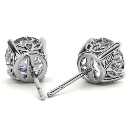 Round Brilliant Moissanite Solitaire Earrings