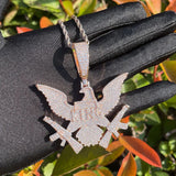 Men's Iced Out Eagle Gang Pendant Moissanite Pendant