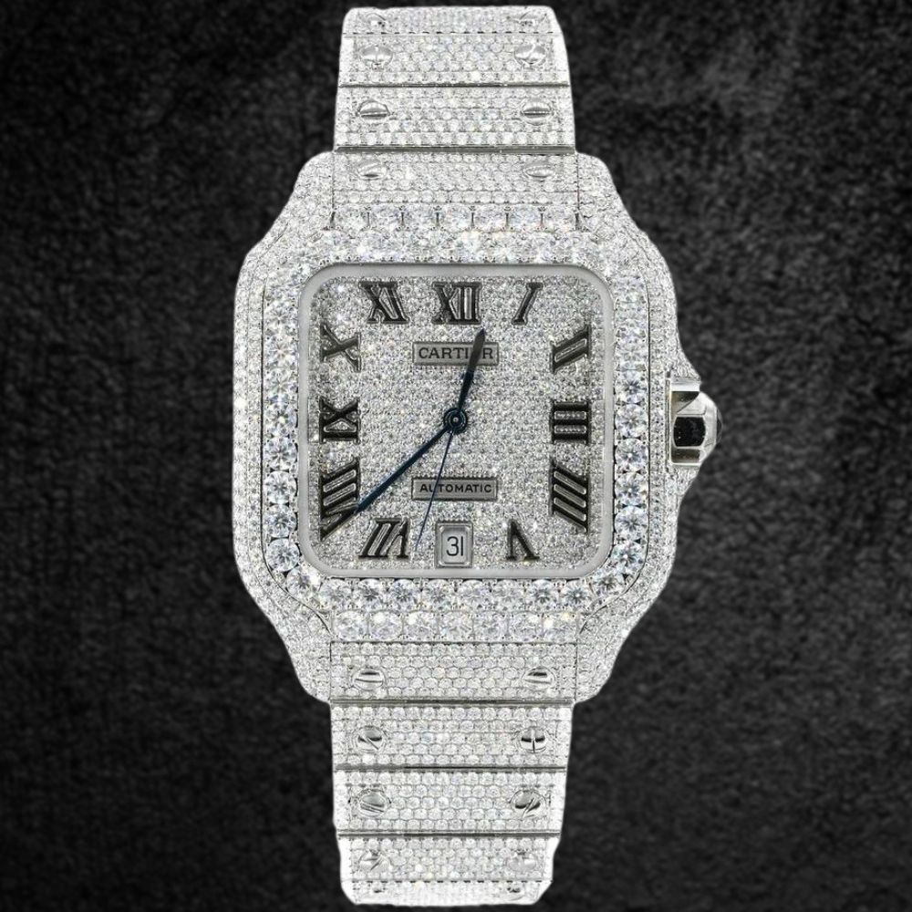 Fully Iced Out Moissanite Luxury Hip Hop Watch