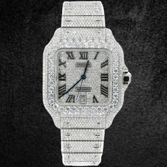 Fully Iced Out Moissanite Luxury Hip Hop Watch