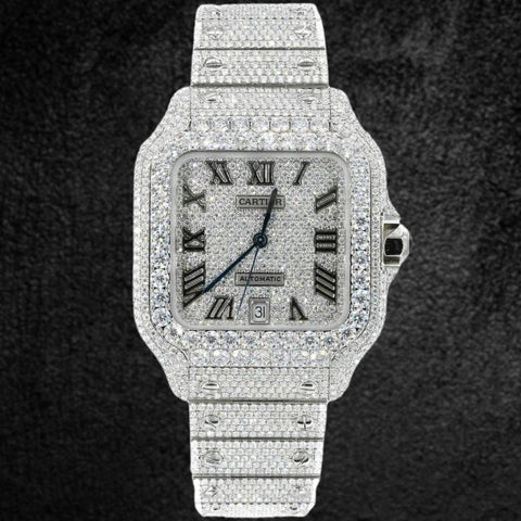 Fully Iced Out Moissanite Luxury Hip Hop Watch