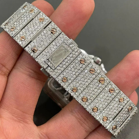 Automatic Skeleton Moissanite Fancy Watch For Men's