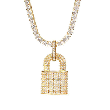 Moissanite Diamond Lock Pendant