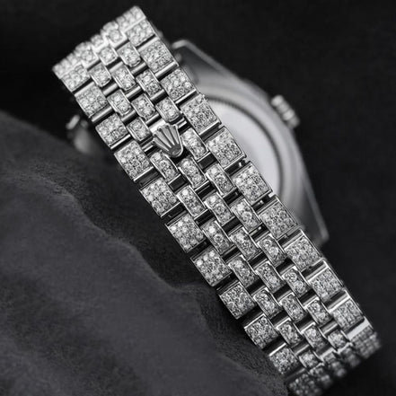 Full Iced Out Moissanite Diamond Date Just Watch