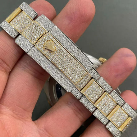 Moissanite White Dial Date Just Iced Out Watch
