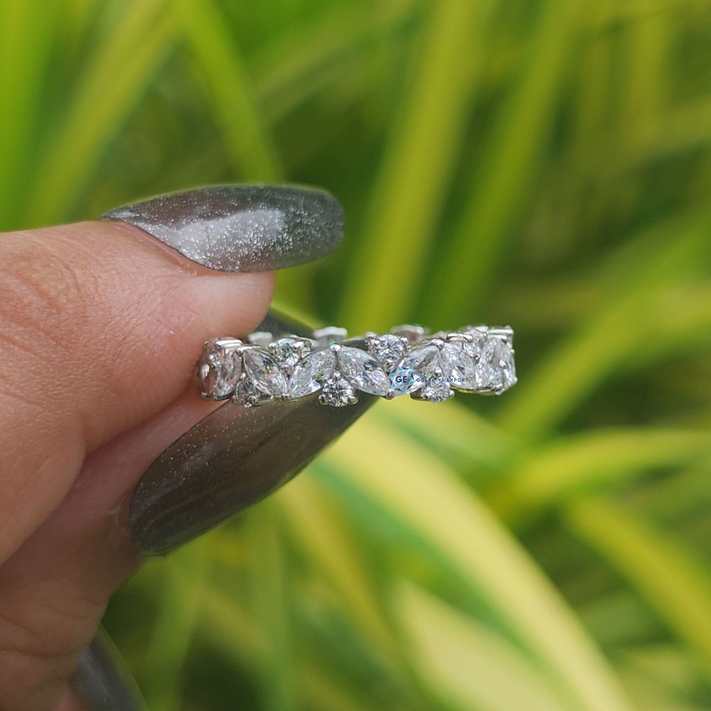 Marquise & Round Cut Lab Grown Diamond Full Eternity Band