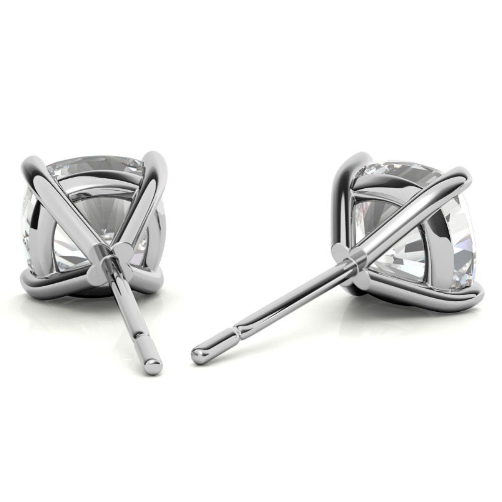 Solitaire Cushion Cut Moissanite Small Earrings