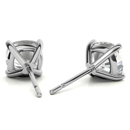 Solitaire Cushion Cut Moissanite Small Earrings
