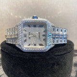 Roman Dial Bust Down Moissanite Automatic Watch
