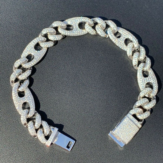 Iced Out Moissanite Cuban Link Men's Bracelet