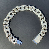 Iced Out Moissanite Cuban Link Men's Bracelet