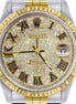 Jubilee Band Roman Numeric Moissanite Fancy Wrist Watch
