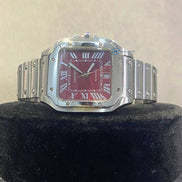Roman Numeric Red Dial Luxury Men's Wrist Watch