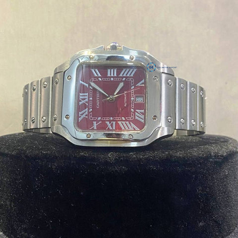 Roman Numeric Red Dial Luxury Men's Wrist Watch