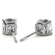 Cushion Cut Moissanite Push Lock Earrings