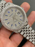 Blue Stick Datejust Iced Out Moissanite Watch