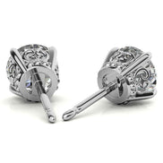 Timeless Four Prong Round Moissanite Stud Earrings