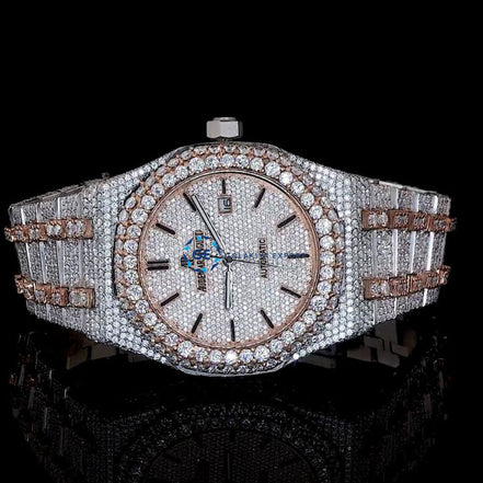 Dual Tone Moissanite Watch Gift For Him