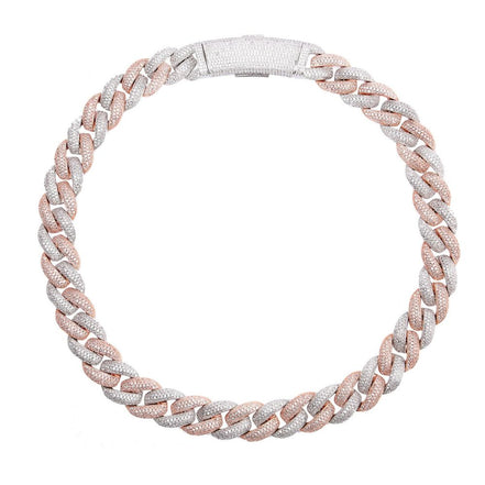 Dual Tone Hip Hop Luxury Moissanite Cuban Chain