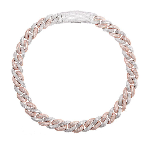 Dual Tone Hip Hop Luxury Moissanite Cuban Chain