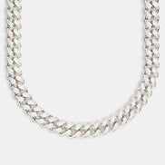 925 Sterling Silver Cuban Link Moissanite Diamond Chain