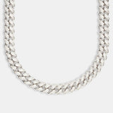 925 Sterling Silver Cuban Link Moissanite Diamond Chain