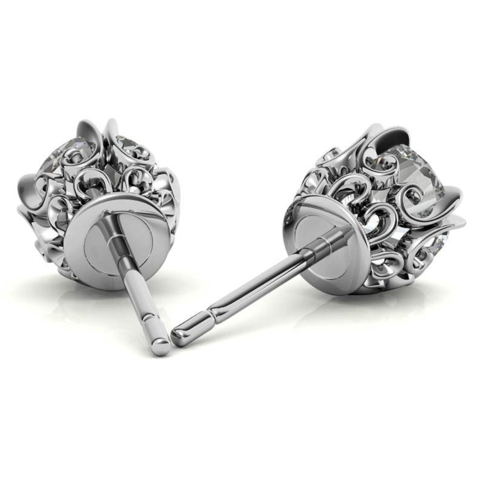 Elegant Round Moissanite Small Stud Earrings
