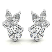 Premium Round & Marquise Moissanite Stud Earrings